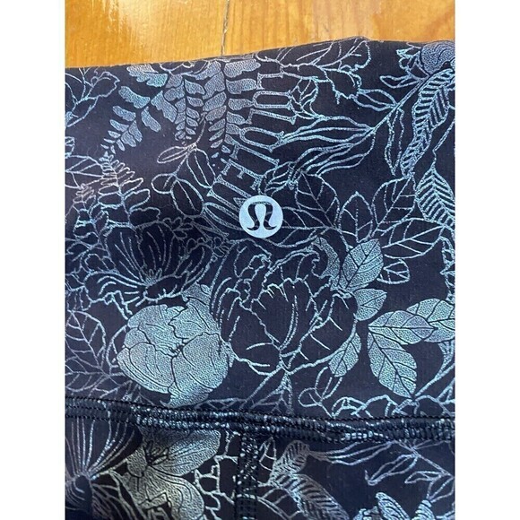Lululemon Womens Wunder Train Floral Ankle Legging Activewear Pants Black 4 - Picture 7 of 8